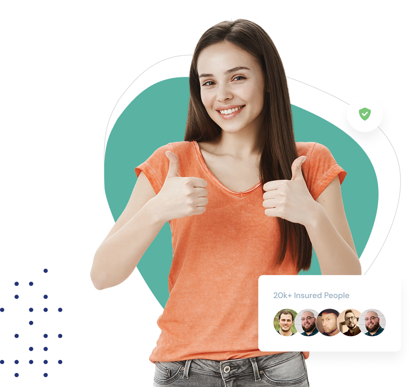 Happy woman showing thumbs up